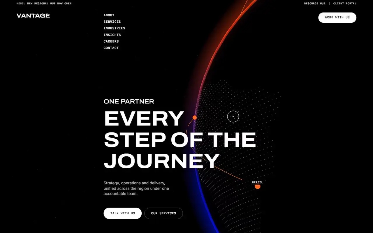 Vantage: a website template by Acclaira for a fictional business (logistics and freight)