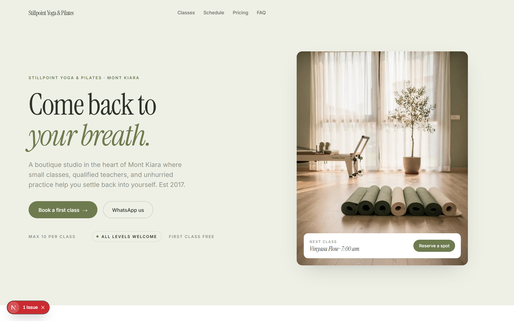 Asana template — live site preview
