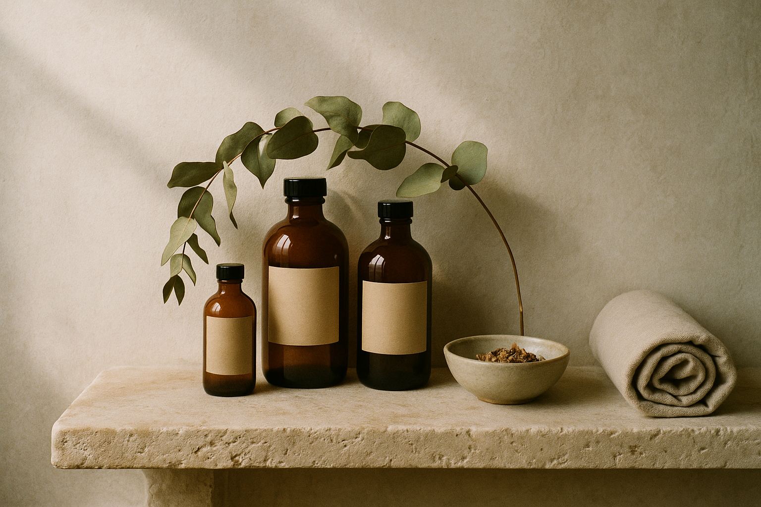 Maison Velour — apothecary still life, botanicals and ceramic vessels
