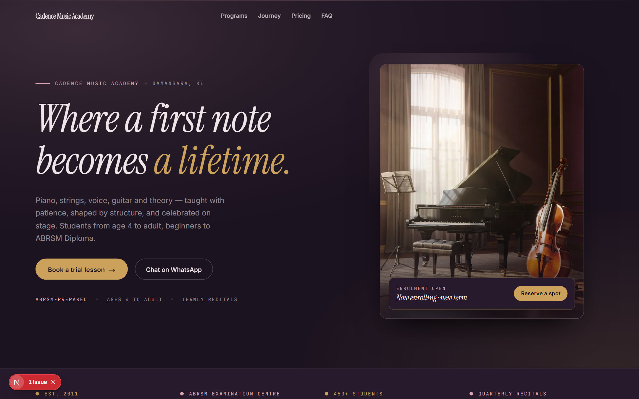 Cadence template — live site preview