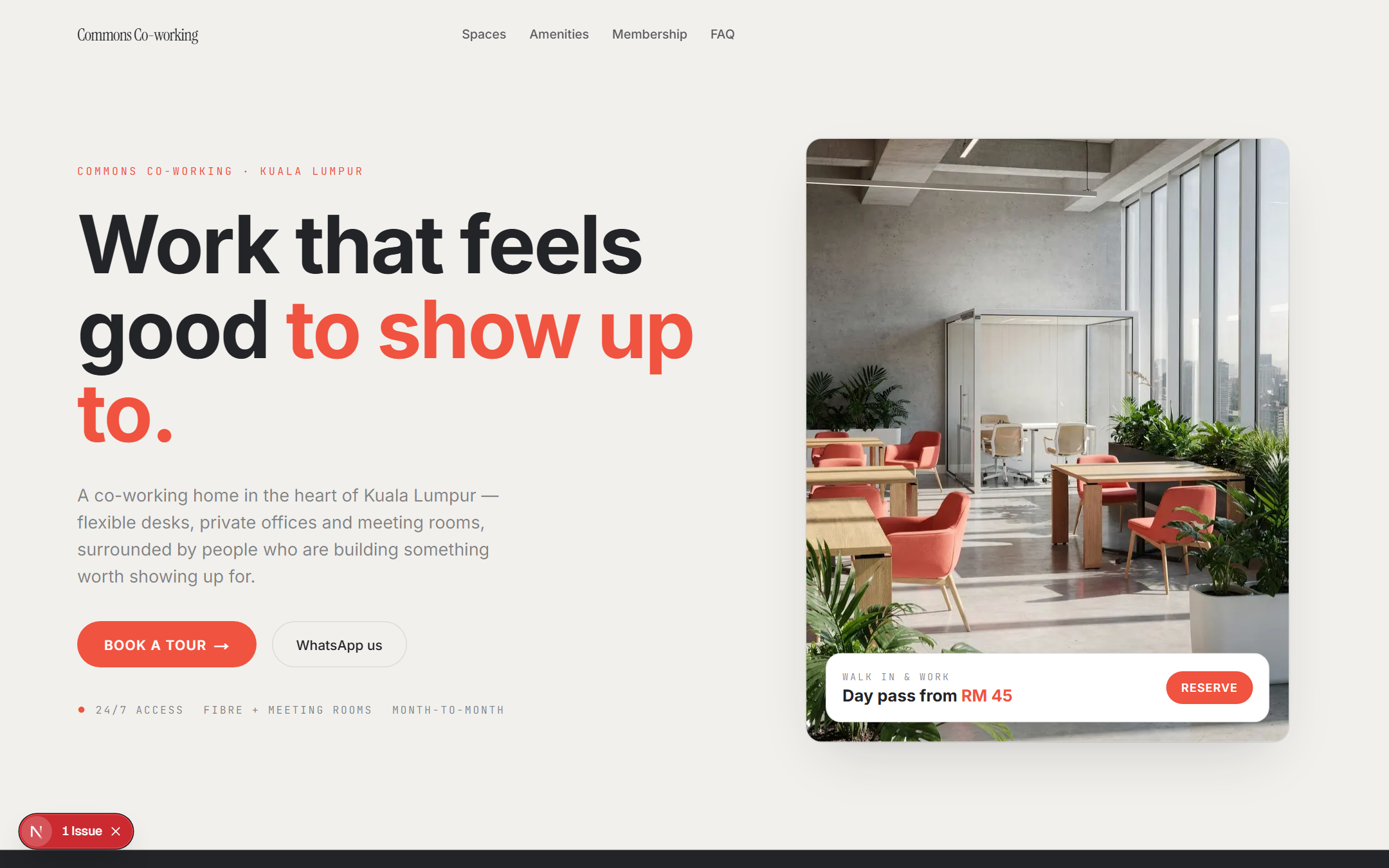 Commons template — live site preview