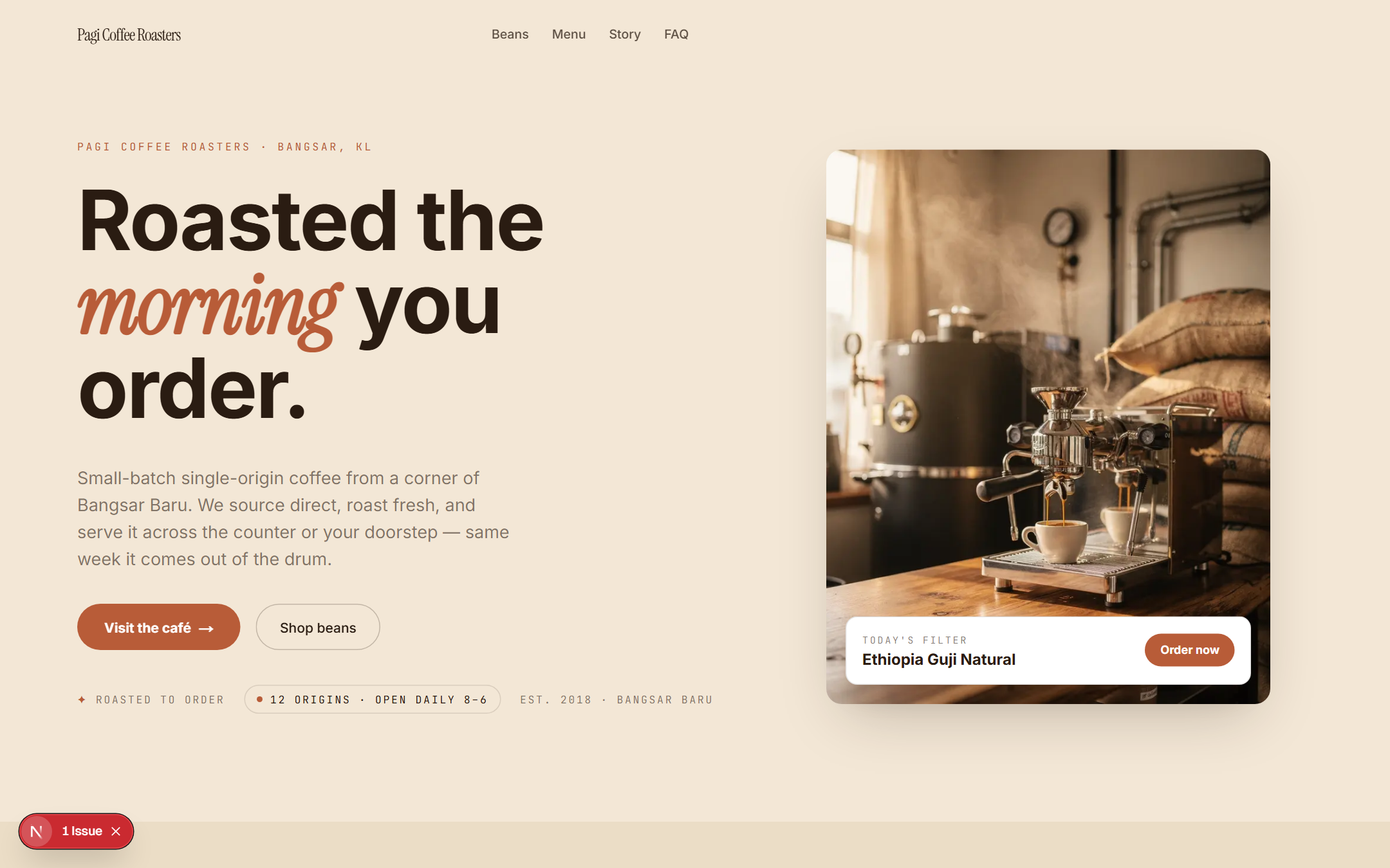 Crema template — live site preview