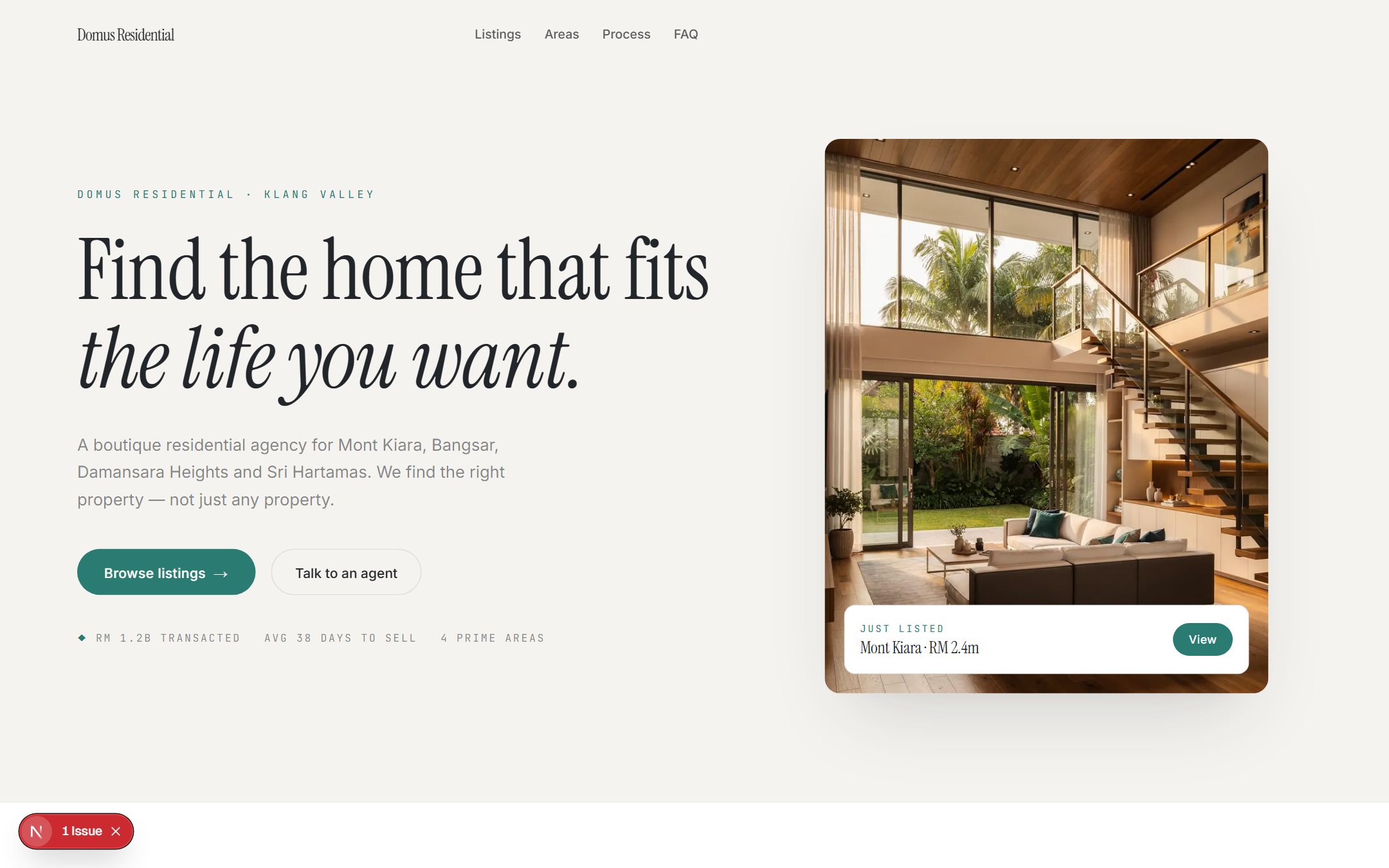 Domus template — live site preview