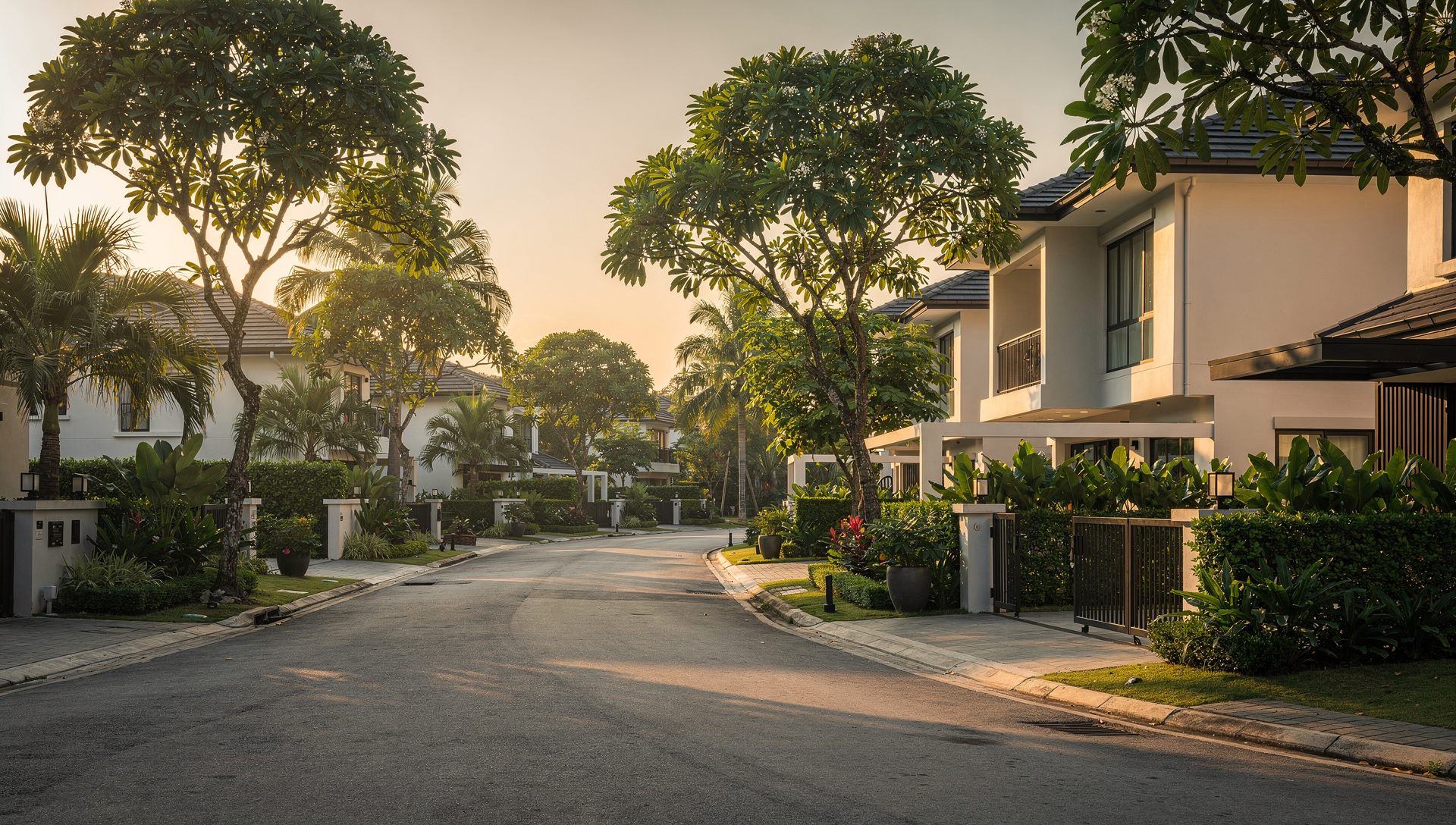 A leafy Klang Valley street lined with mature trees