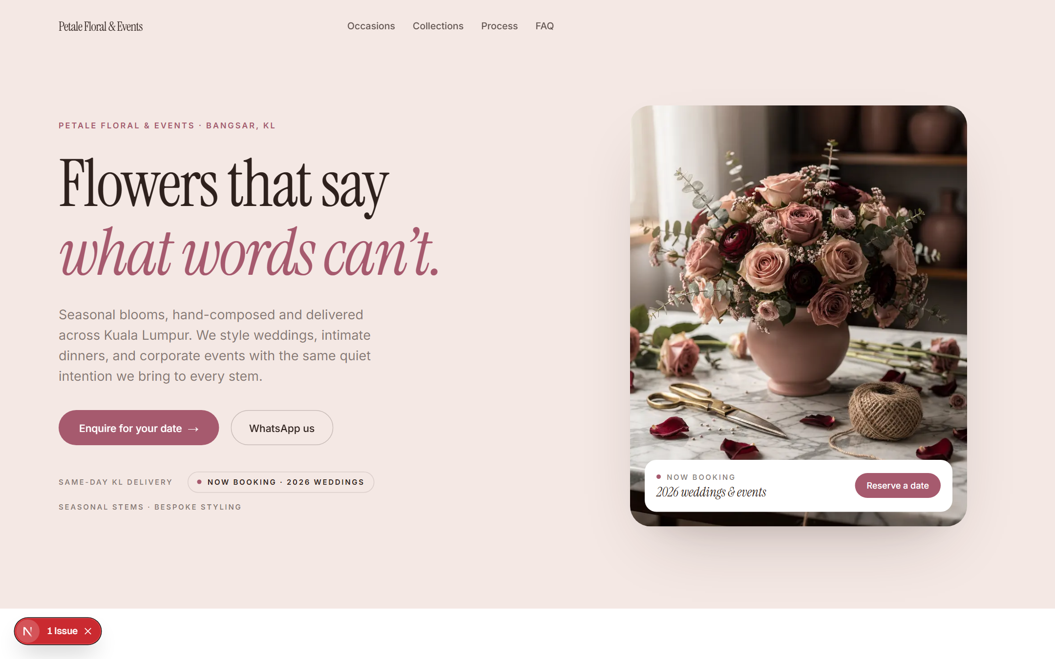 Fleur template — live site preview