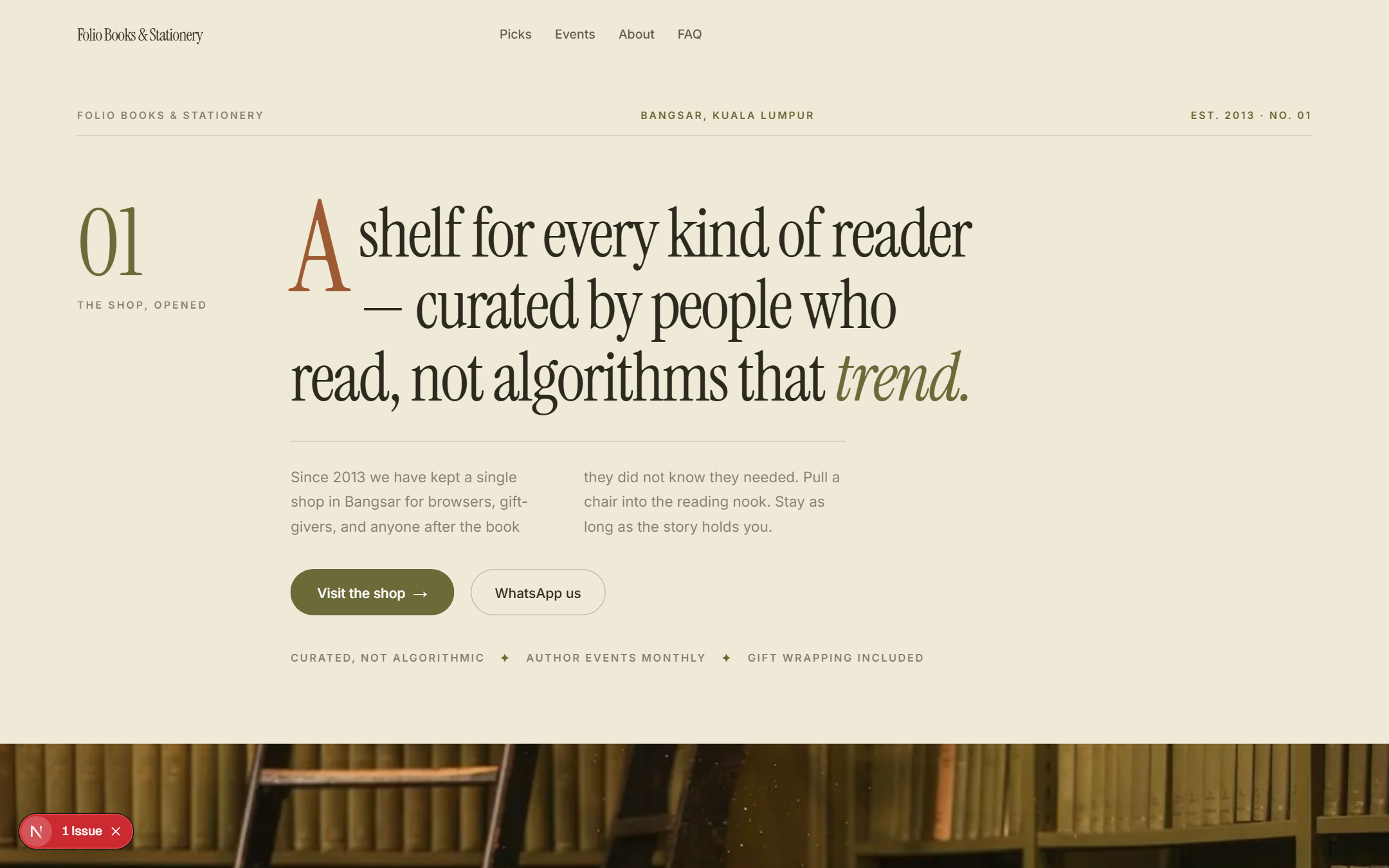 Folio template — live site preview
