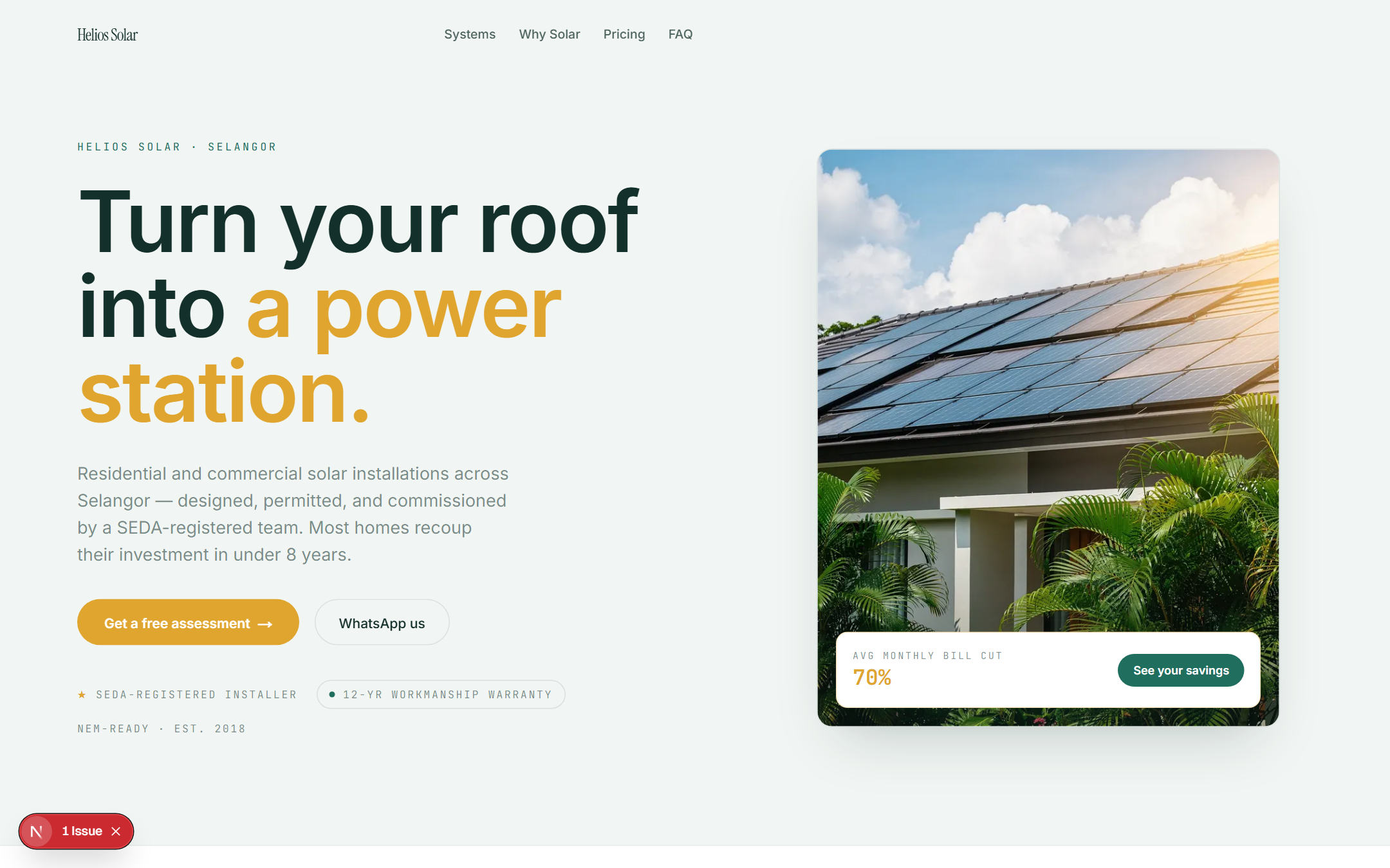 Helio template — live site preview