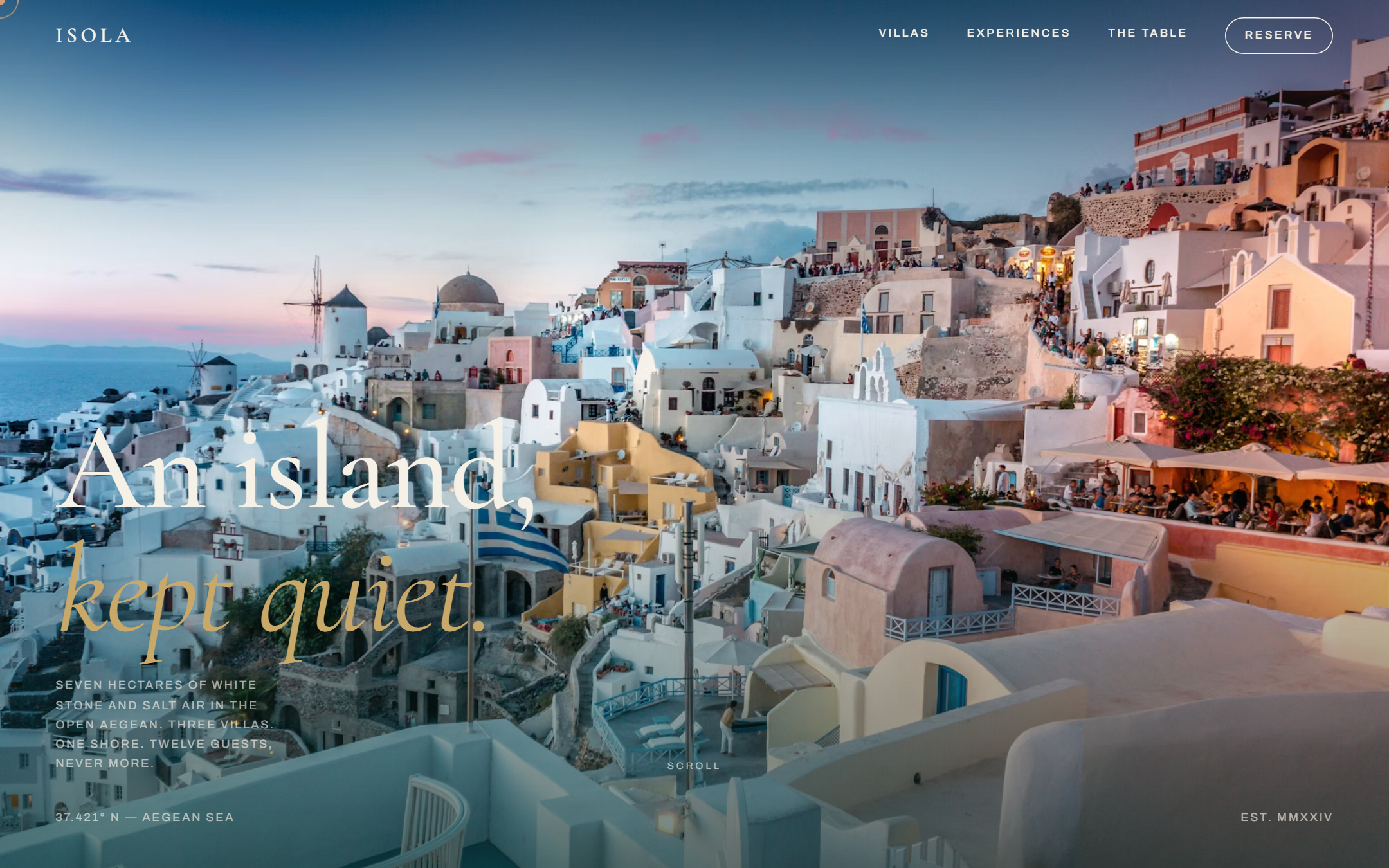Isola template — live site preview