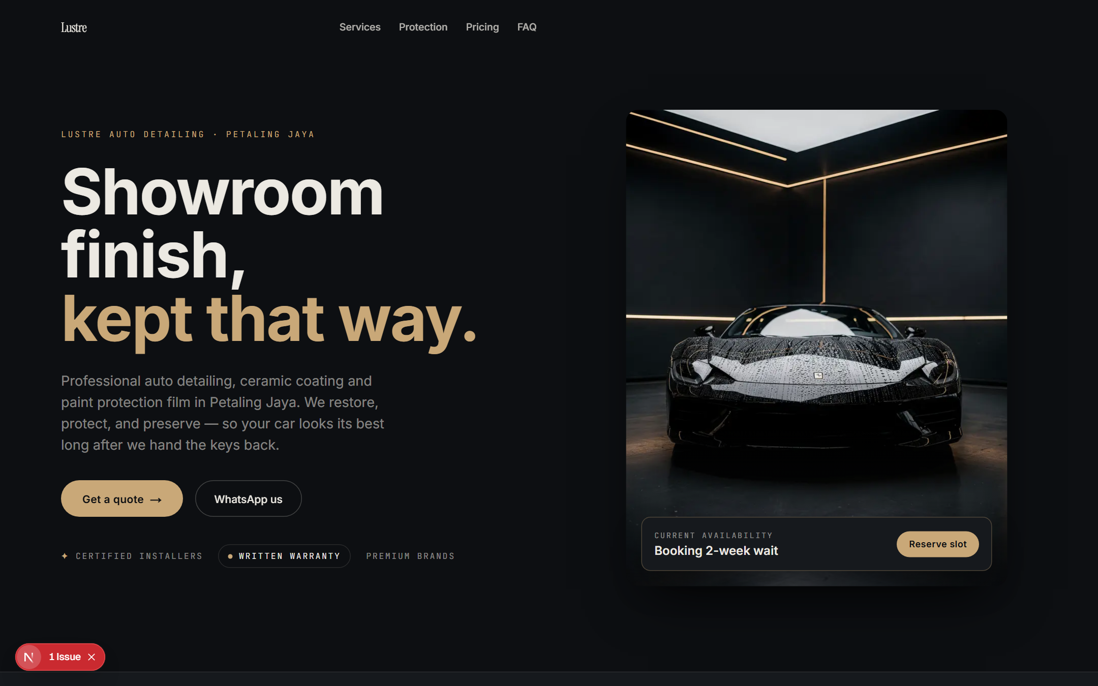 Lustre template — live site preview