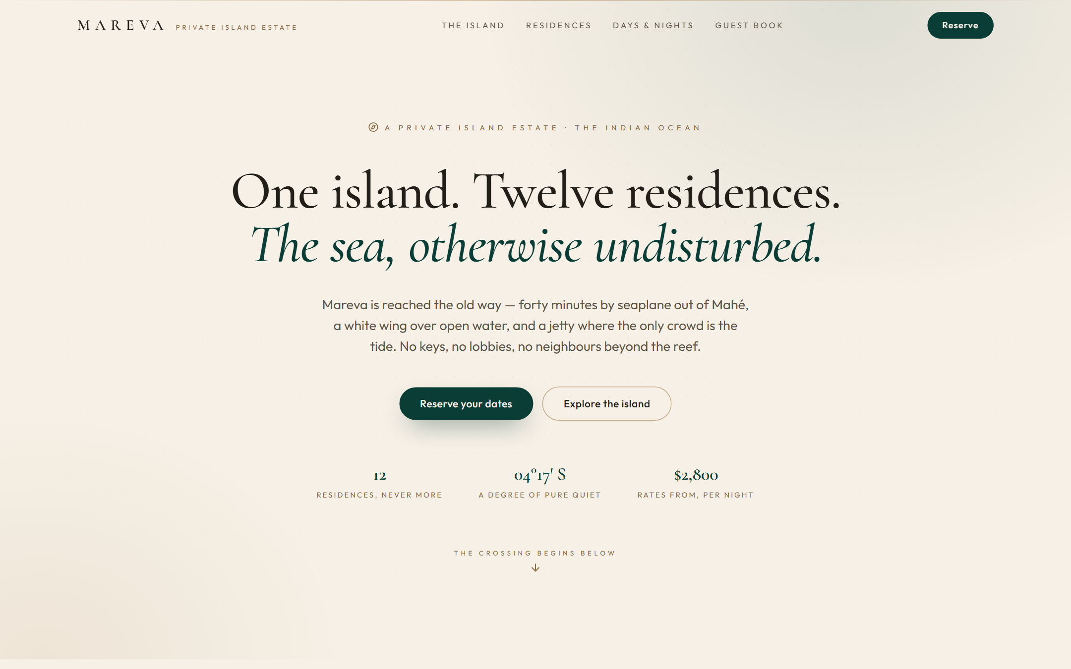 Mareva template — live site preview