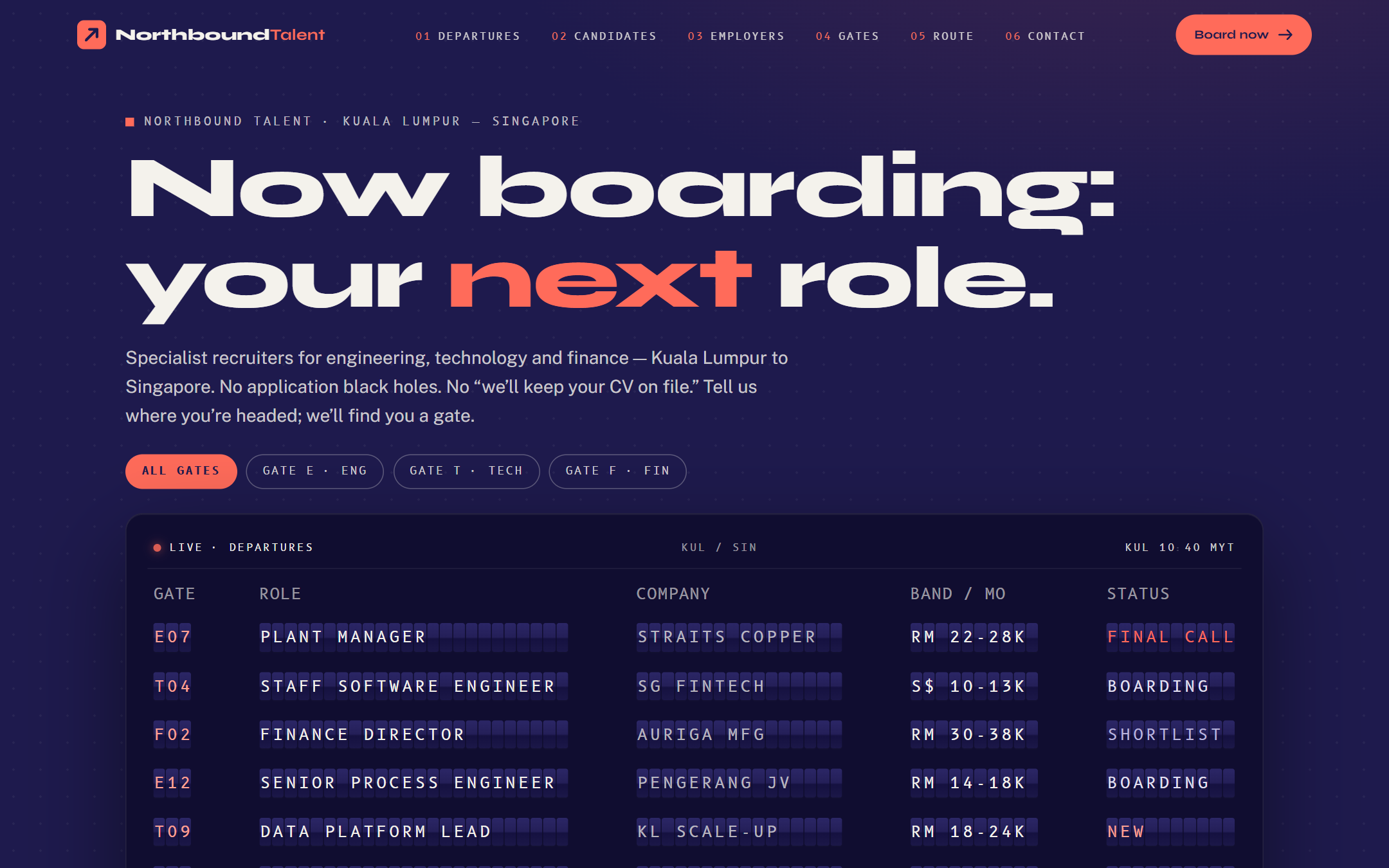 Northbound template — live site preview