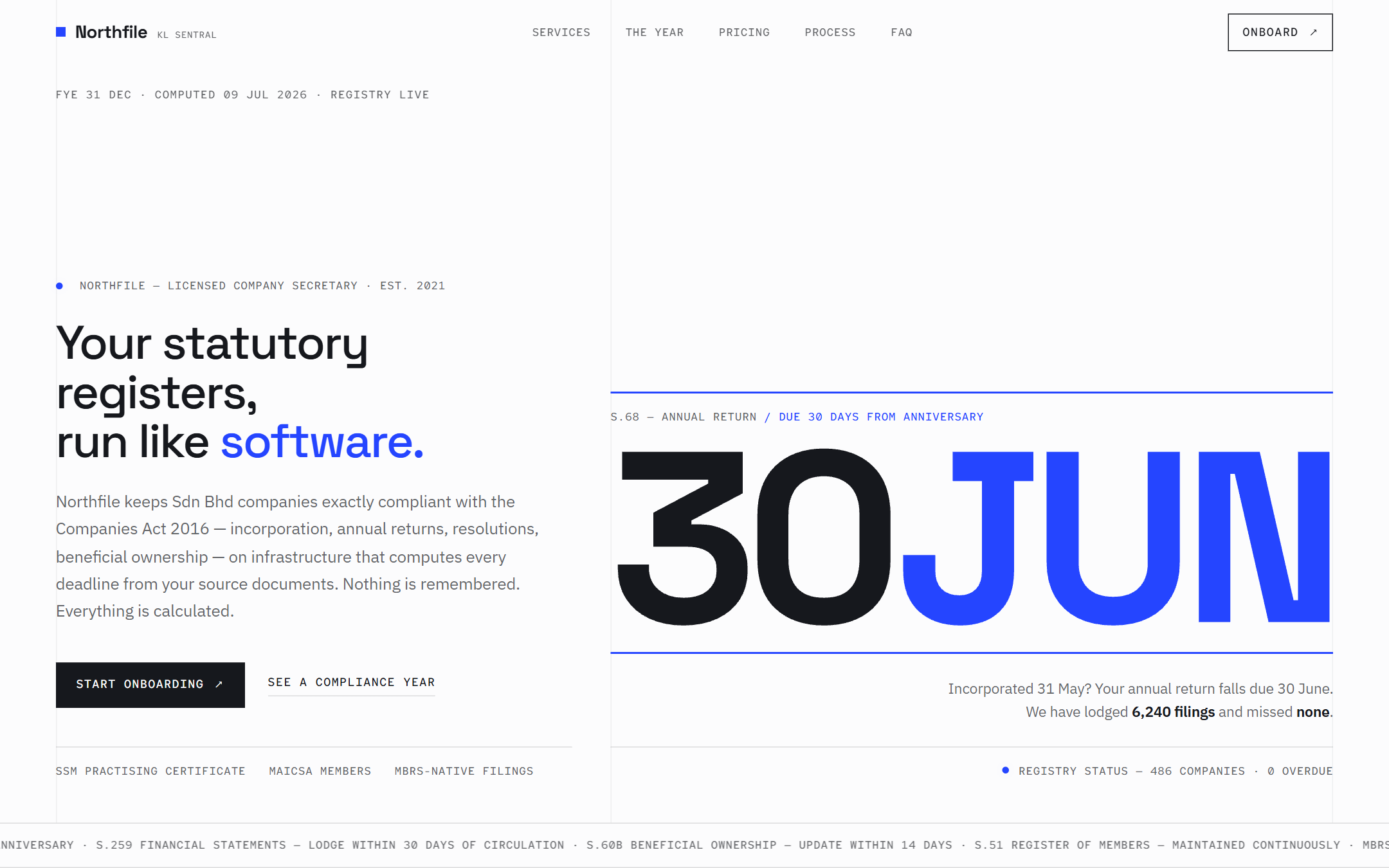 Northfile template — live site preview
