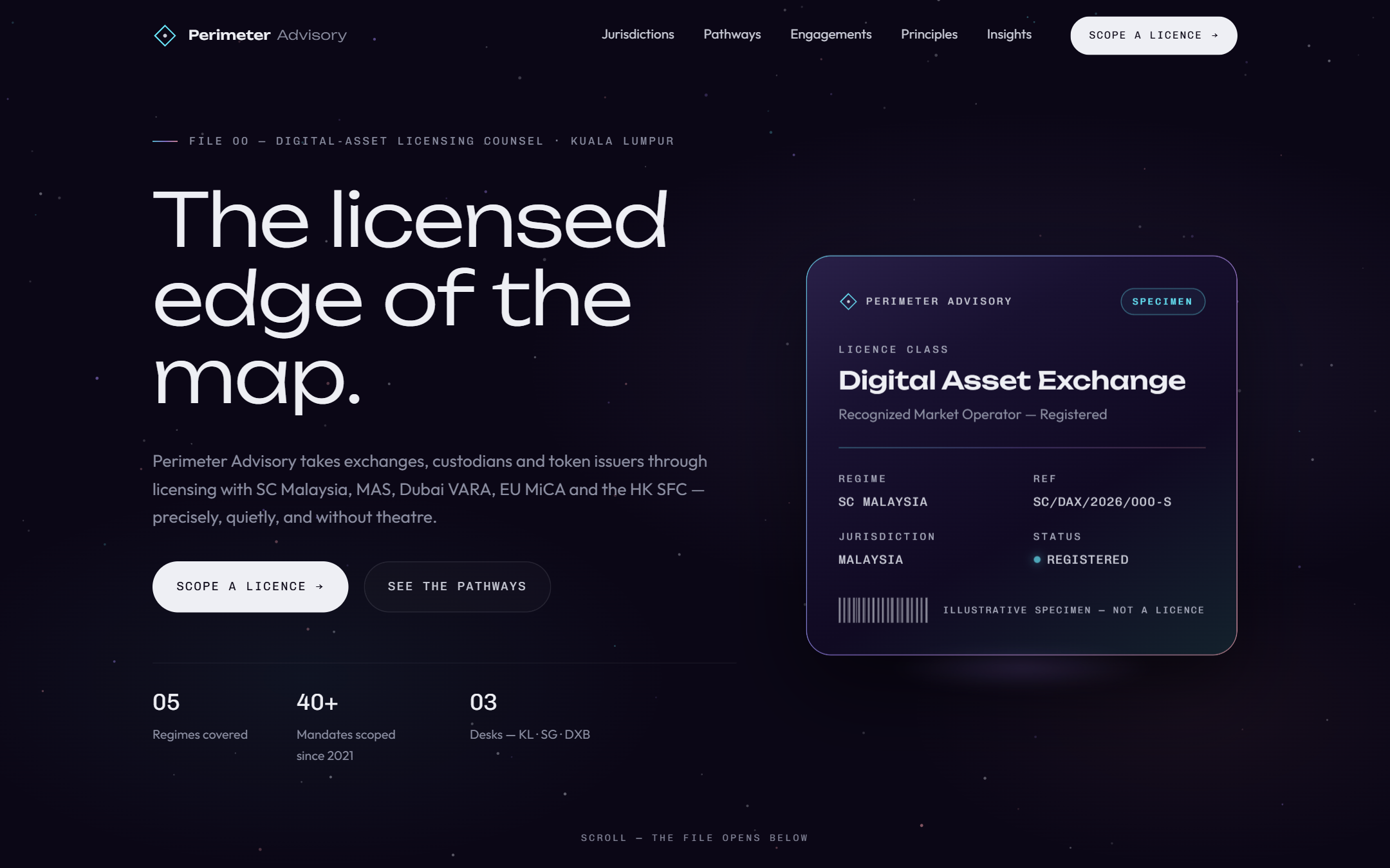 Perimeter template — live site preview