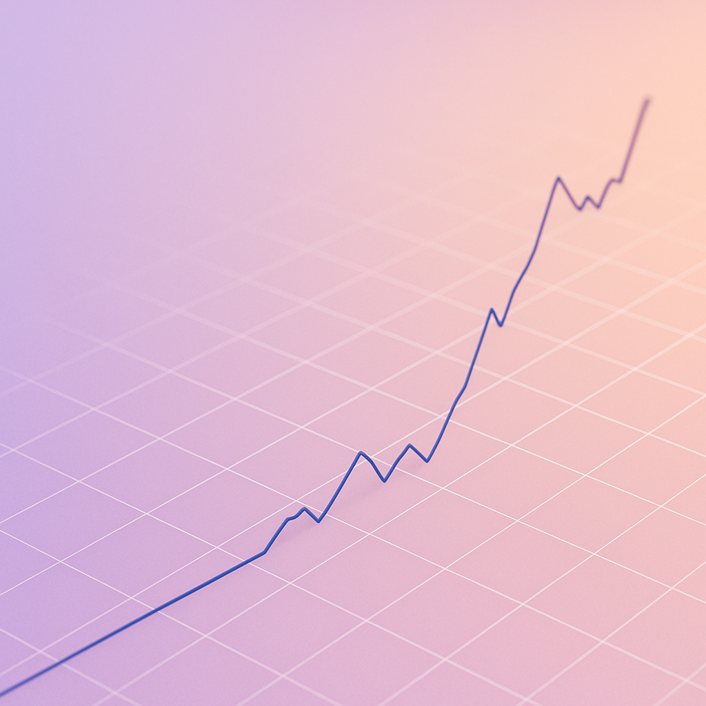 Meridian Wealth — gradient surface with stock-chart line representing disciplined portfolio management