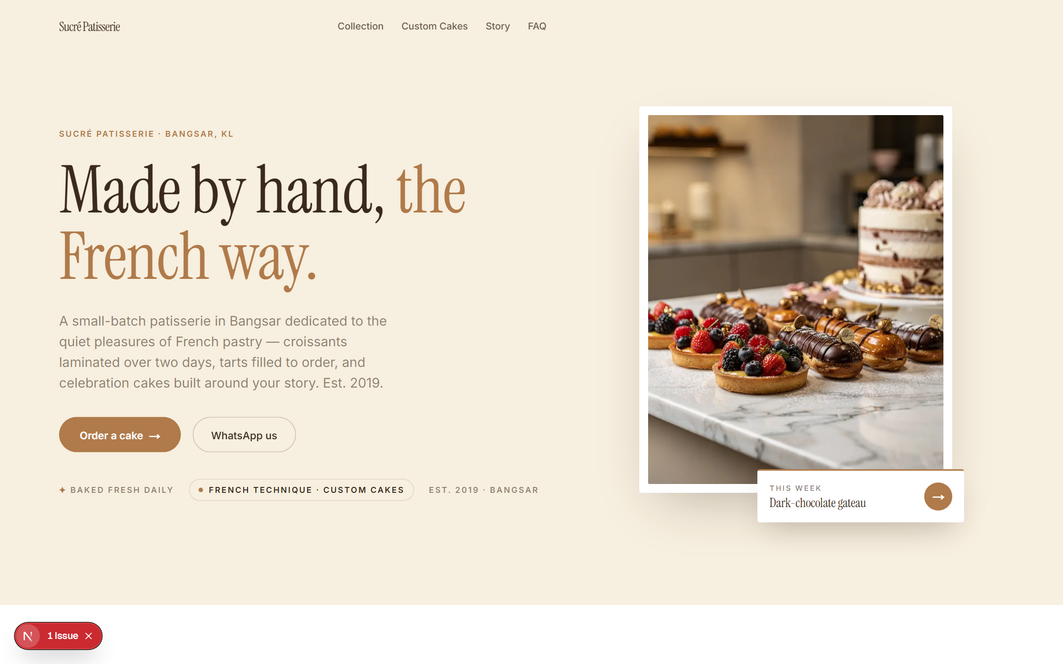 Sucré template — live site preview