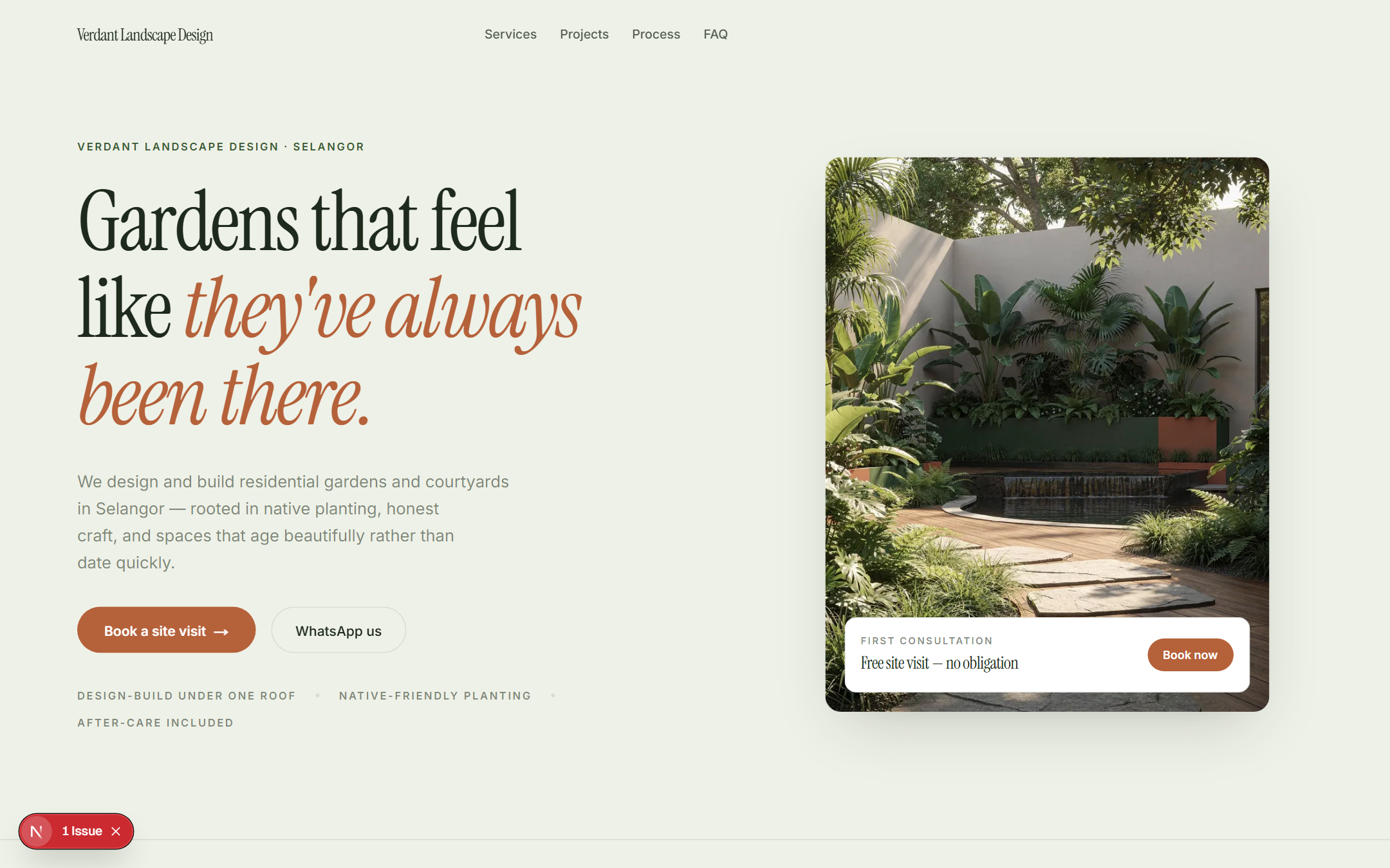 Verdant template — live site preview