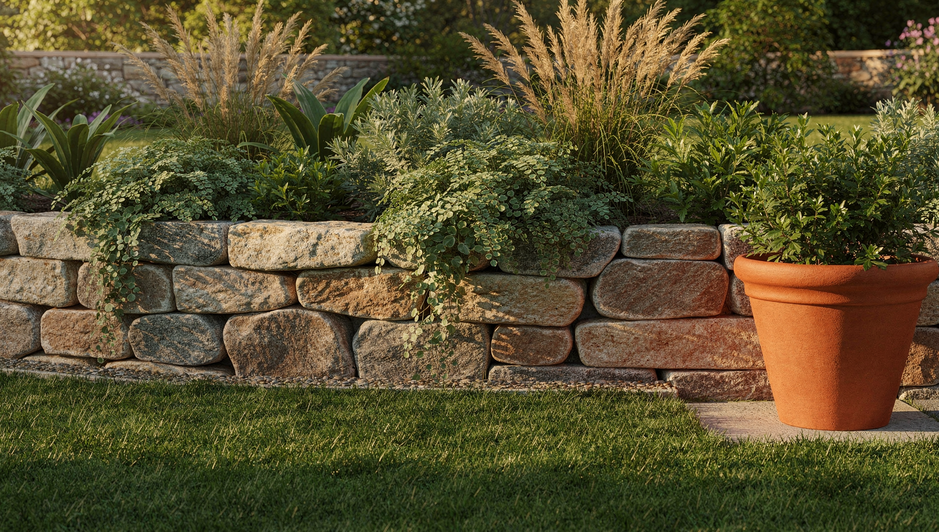 Verdant — stone pathway and layered planting in a Selangor residential garden